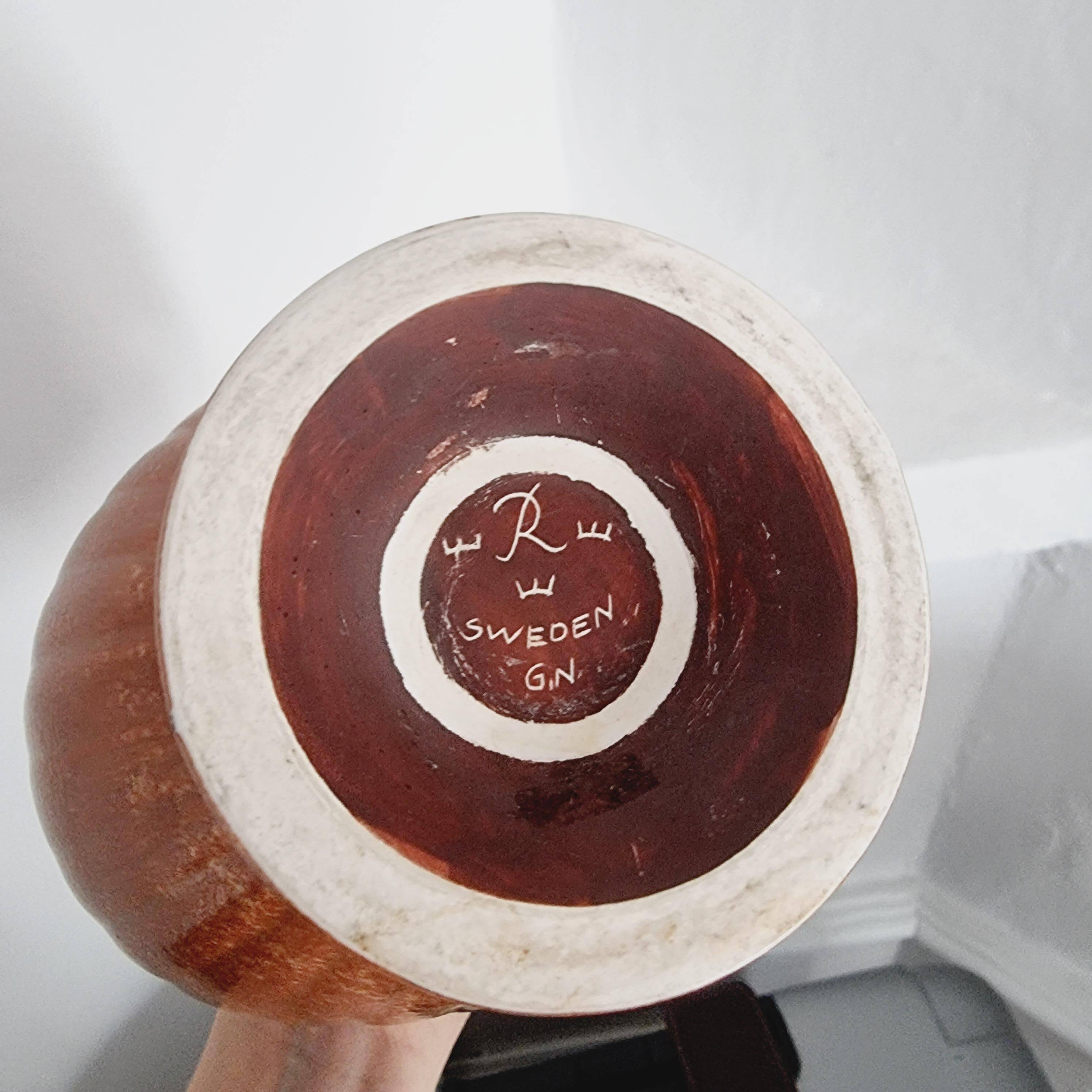 Large decorative vase/carafe in modern Scandinavian ceramic by Gunnar Nylund.