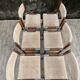 6 vintage chairs in wood, metal and fabric
