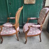 Paire de fauteuils louis philippe en noyer