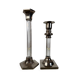 80s silver metal acrylic candle holders