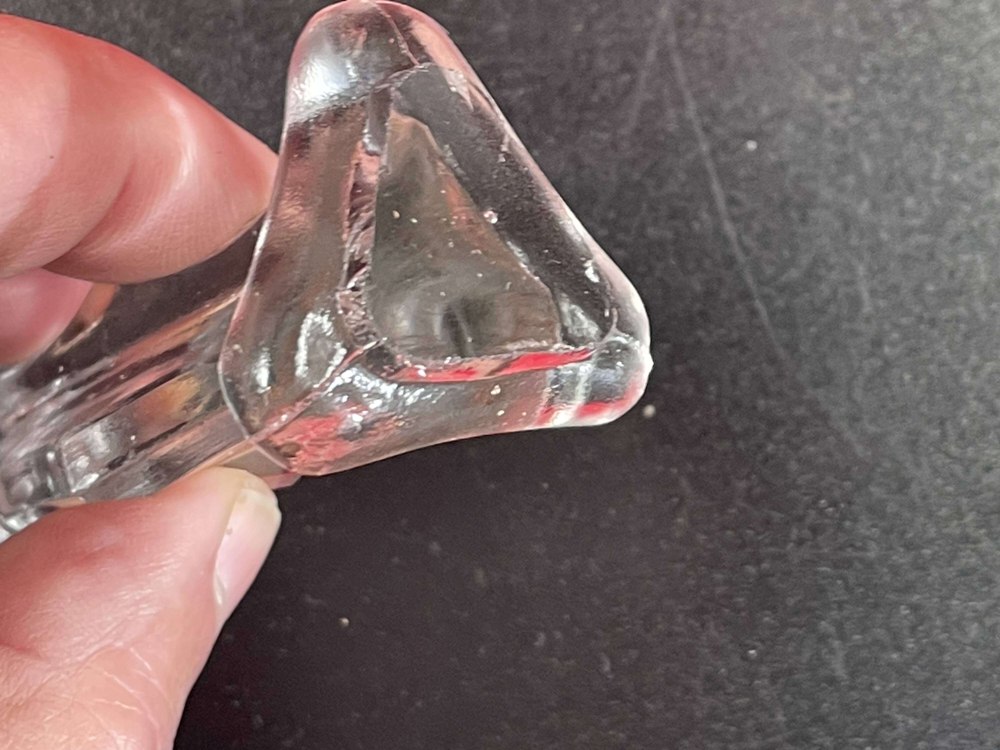 Set of 6 molded glass knife holders (knife rests)