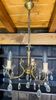 3-light brass pendant light with glass and pendants
