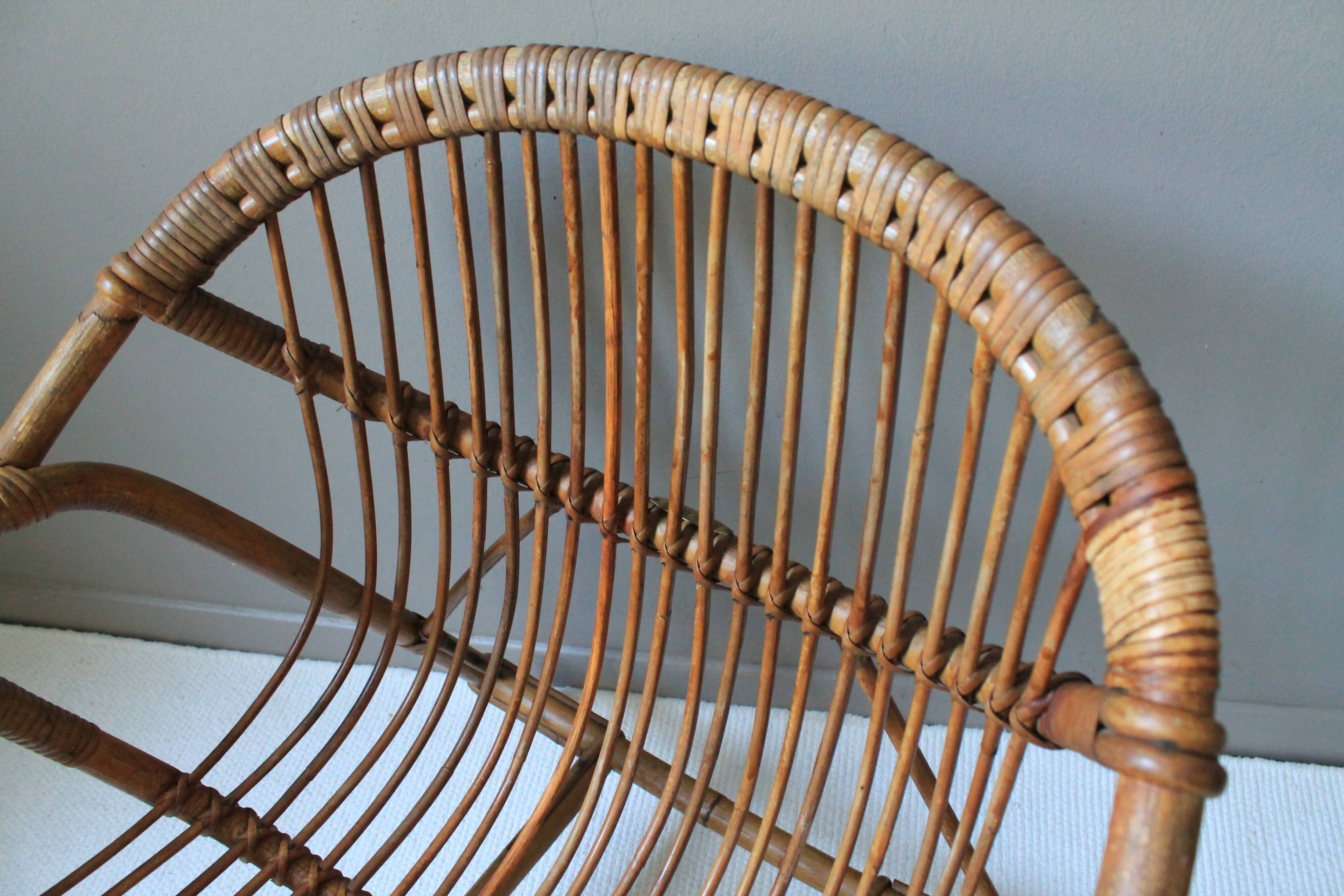 Vintage rattan armchair