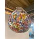 Contemporary Murano Style White With Murrise Multicolor Pendant