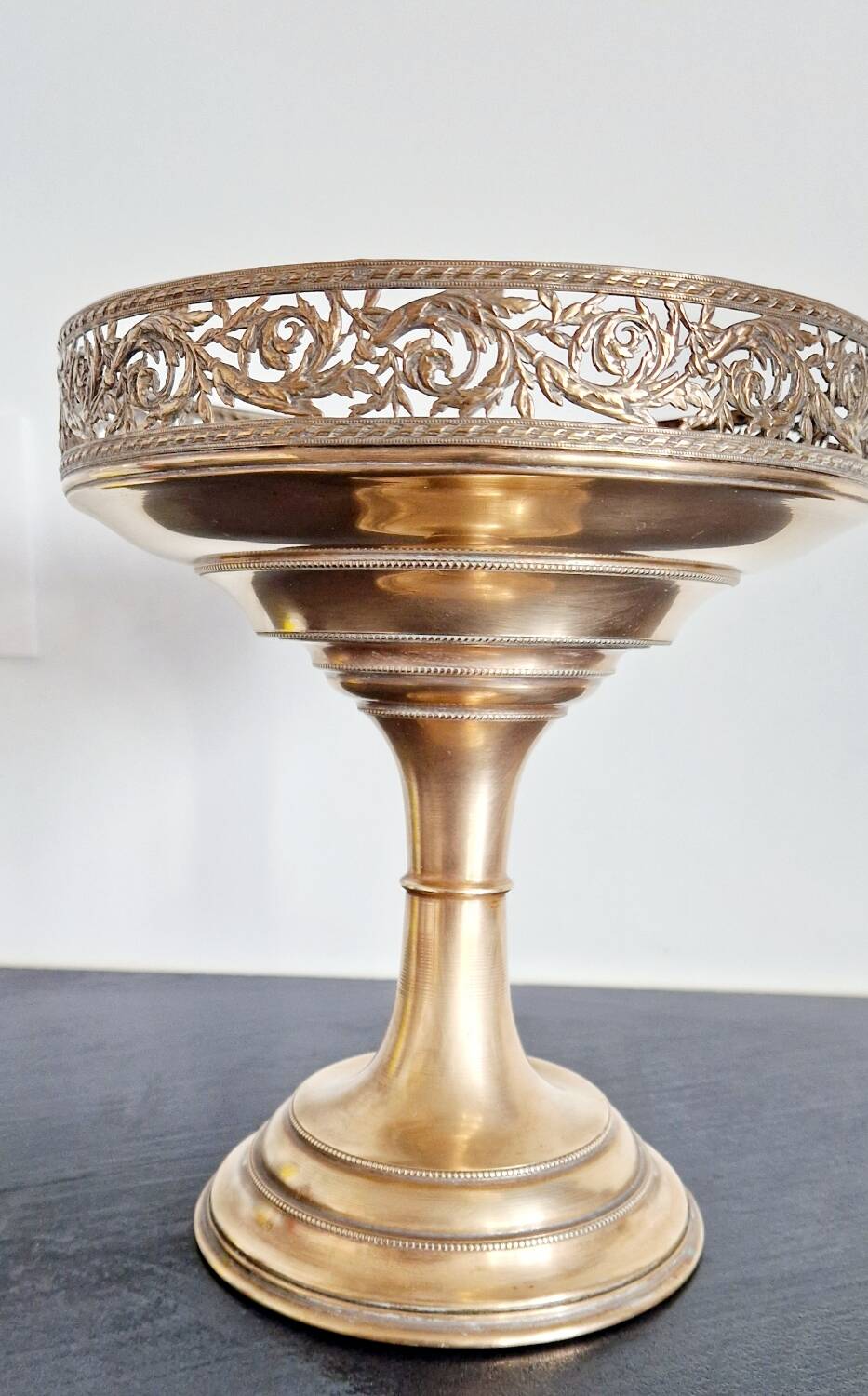 Gold-plated metal footed cup from the early 20th century