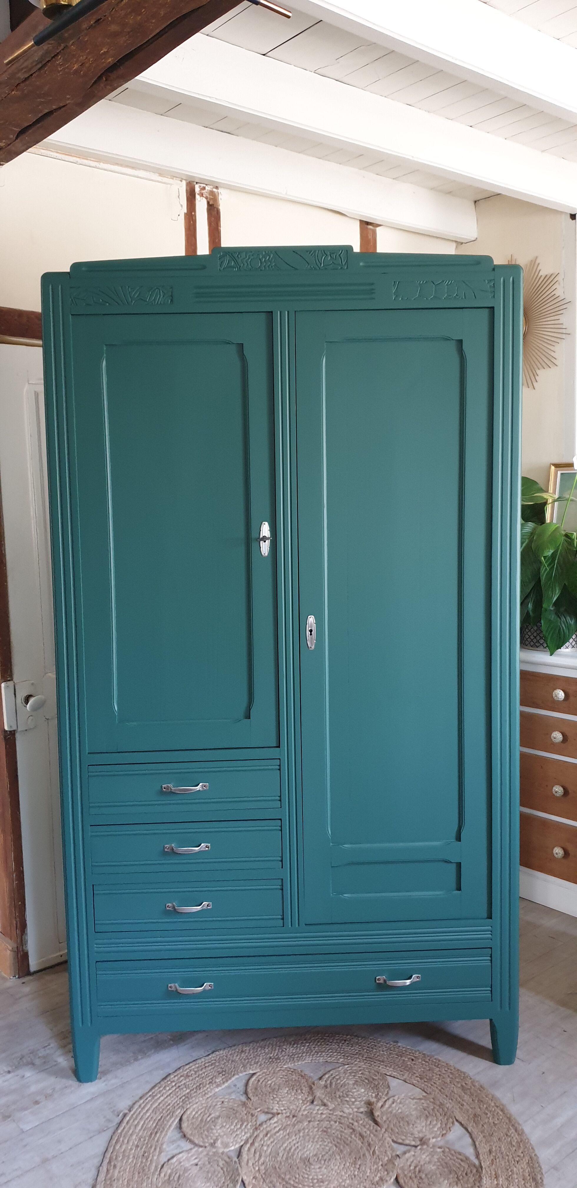 Parisian wardrobe in solid wood