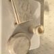 Lot of white marble object - 2 boxes and 1 candlestick