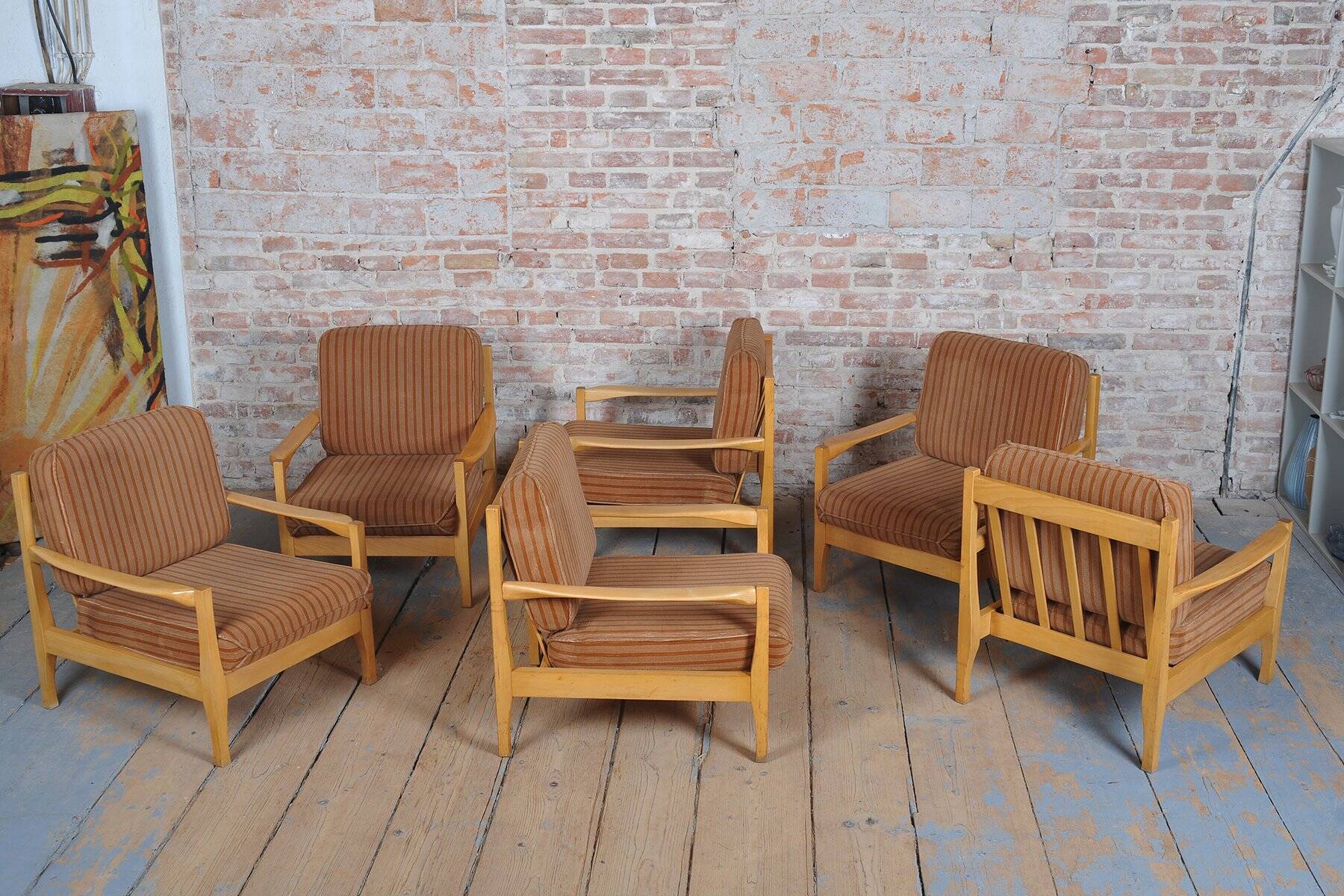 Mid-Century Armchairs from Jitona Soběslav, Czech, 1960s, Set of 6
