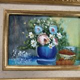 Signed flower painting