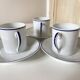 Set of 3 Jammet Seignolles coffee cups and bowls in Limoges model ROYAN