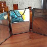 Barber triptych with towers brass mirror 58x24cm