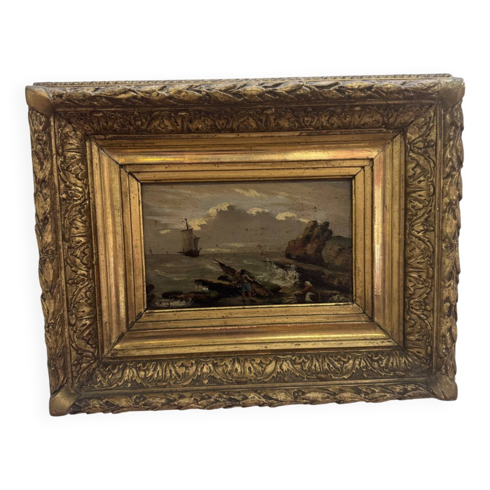 Oil on wood 19th century