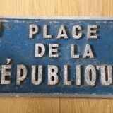 Place the Republic aluminum plate (Mantes la Jolie) 50s