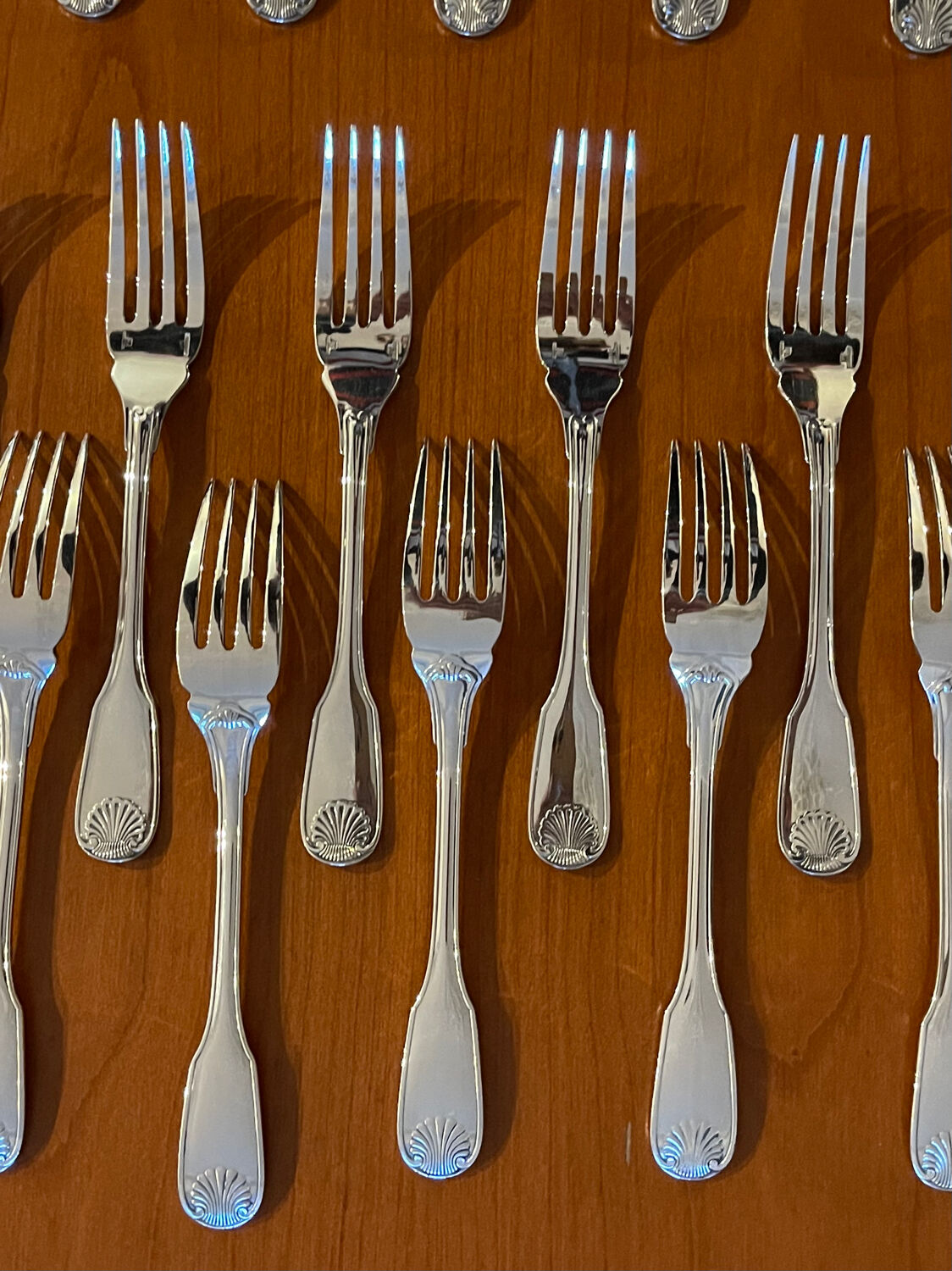 Christofle Vendome shell, fish cutlery and serving cutlery