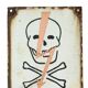 Polish Enamel Sign Danger High Voltage Skull Collectible Item