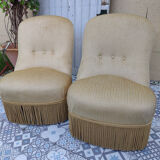 Paire de fauteuils crapauds