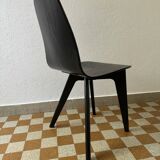 90s designer chairs in lacquered curved wood (X2)