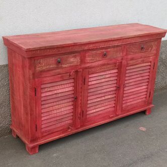 Red wooden sideboard