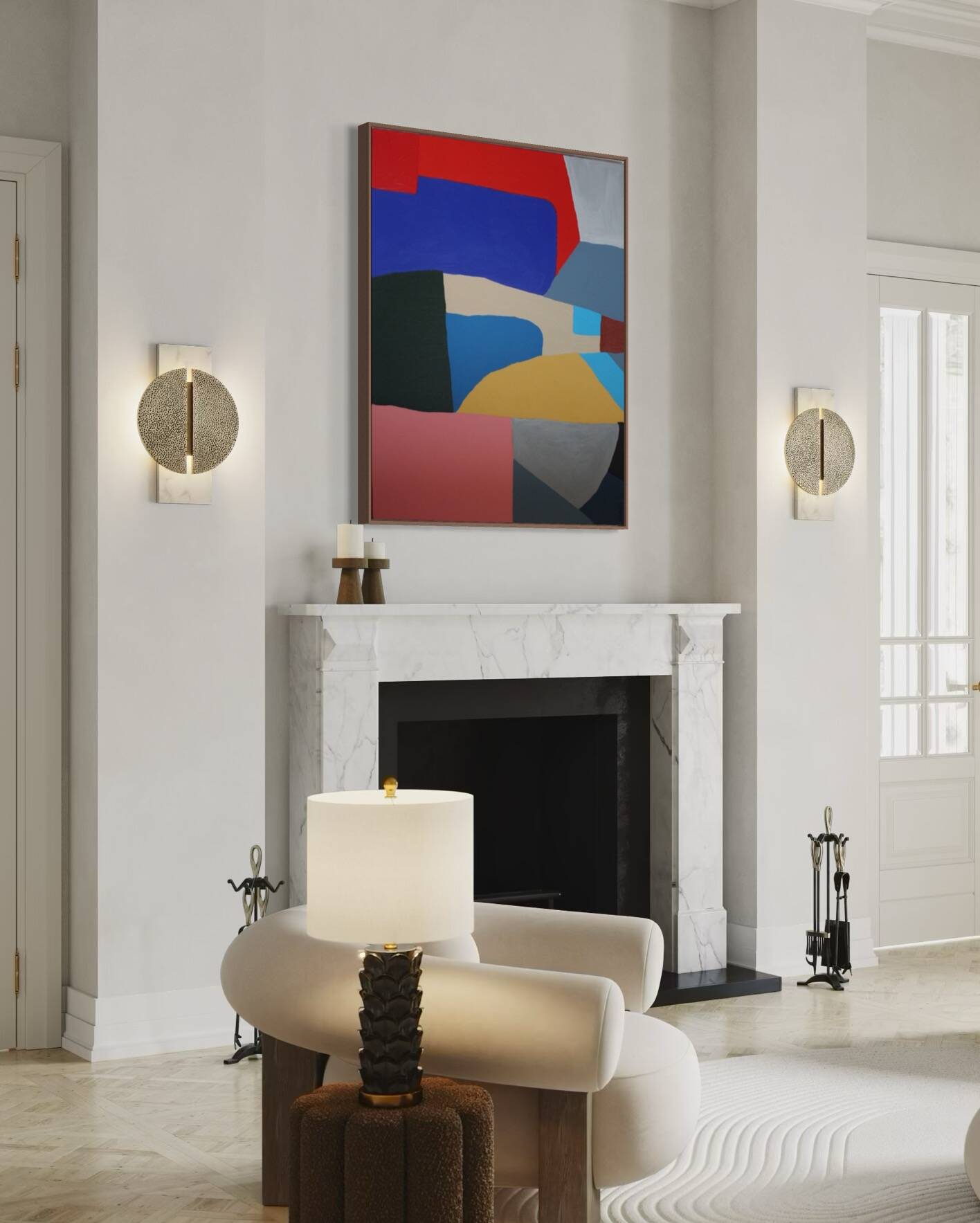 Colorful abstract art 100x80cm on stretched canvas by Bodasca