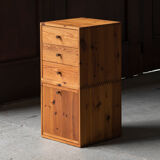 Set of 2 pine cube cabinets in the style of ate van apeldoorn, dutch design, 1960’s