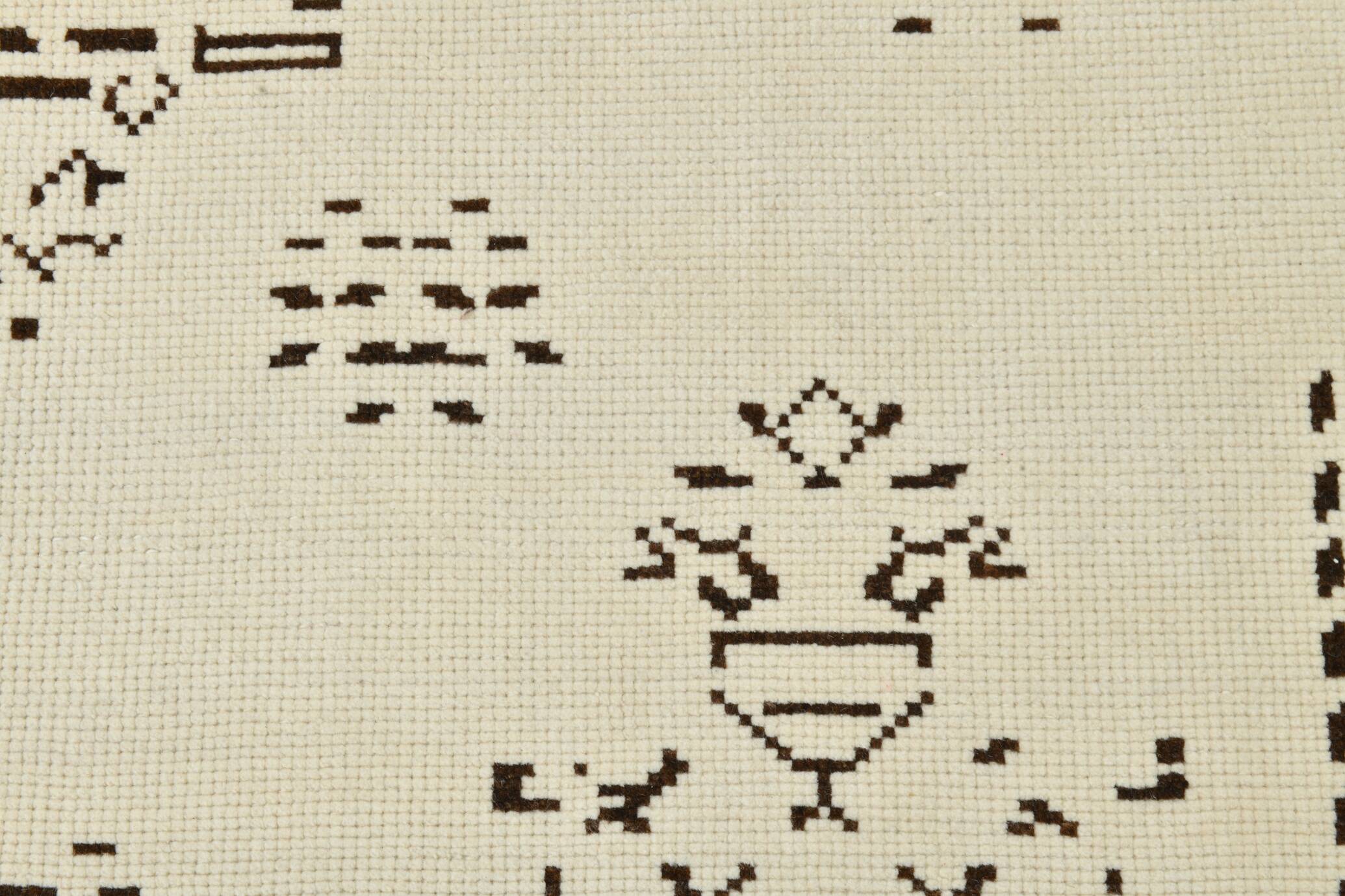 8x10 Beige & Dark Brown Modern Oushak Rug, 232x303Cm