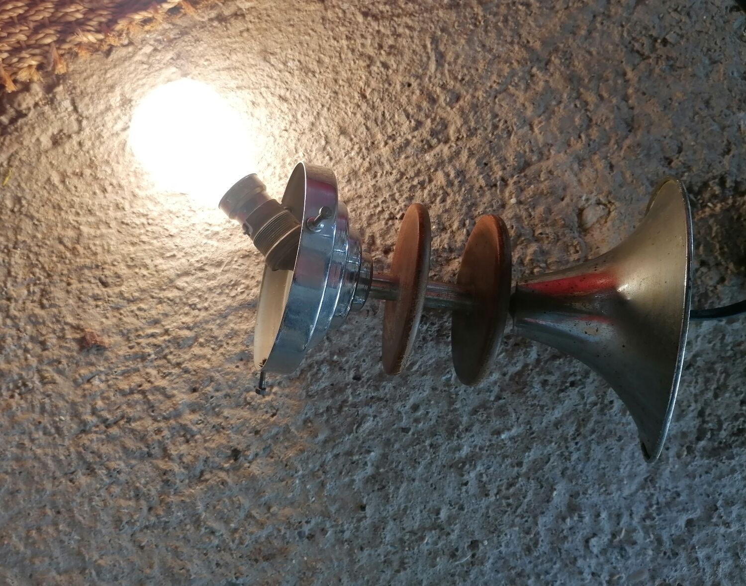 Vintage suspension ball in amber glass