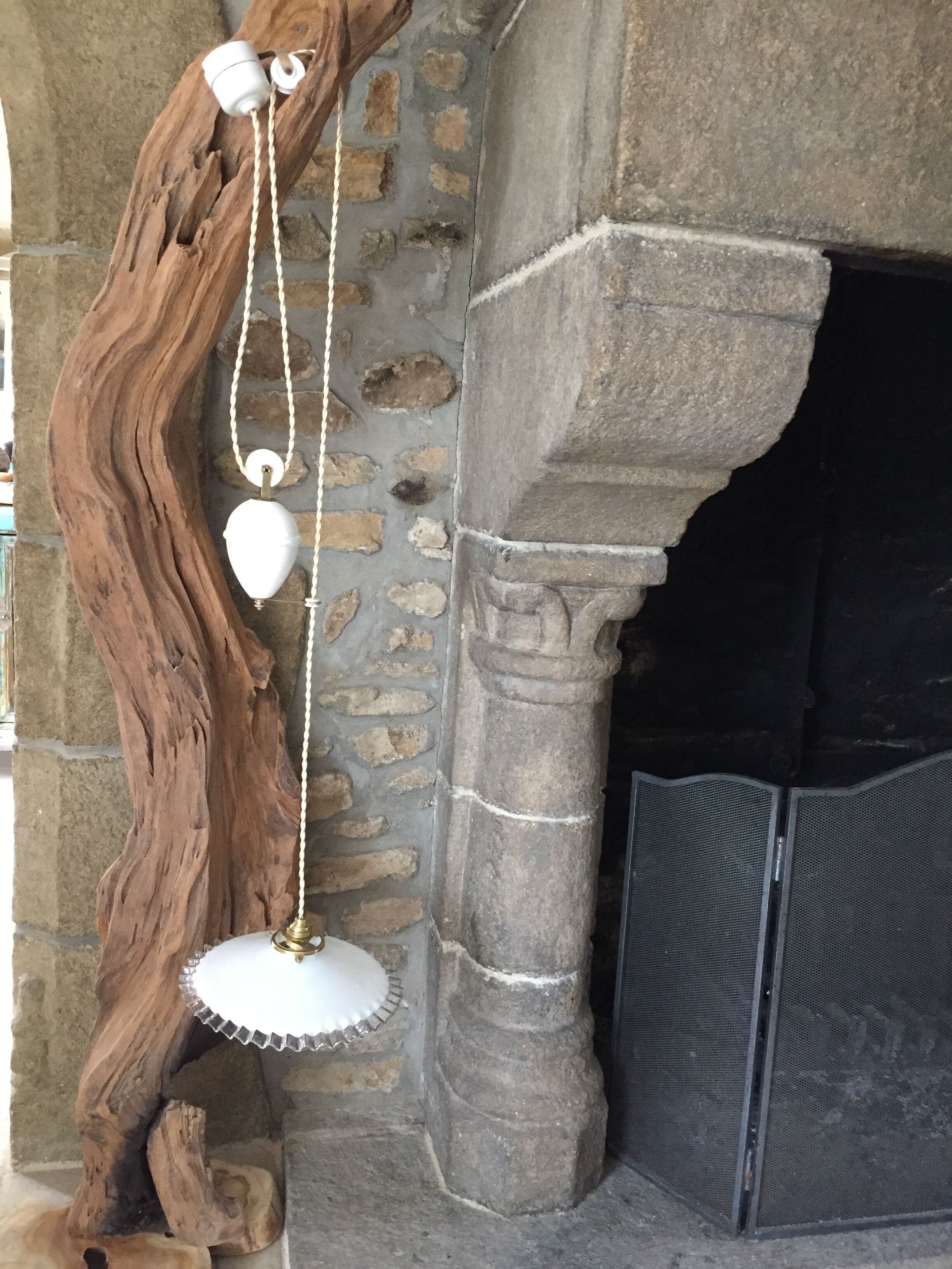Suspension opaline rises down 1920s (number 8)
