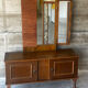 Coiffeuse vintage à miroir triptyque, années 1950