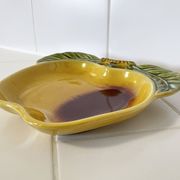 Vintage Secla Majolica apple-shaped platter, made in Portugal.