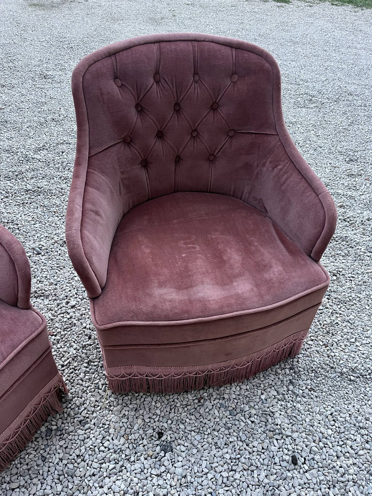Lot de 2 fauteuils crapaud vintage 