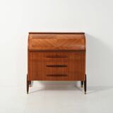 1950s Scandinavian teak secrétaire with elongated sculpted pulls
