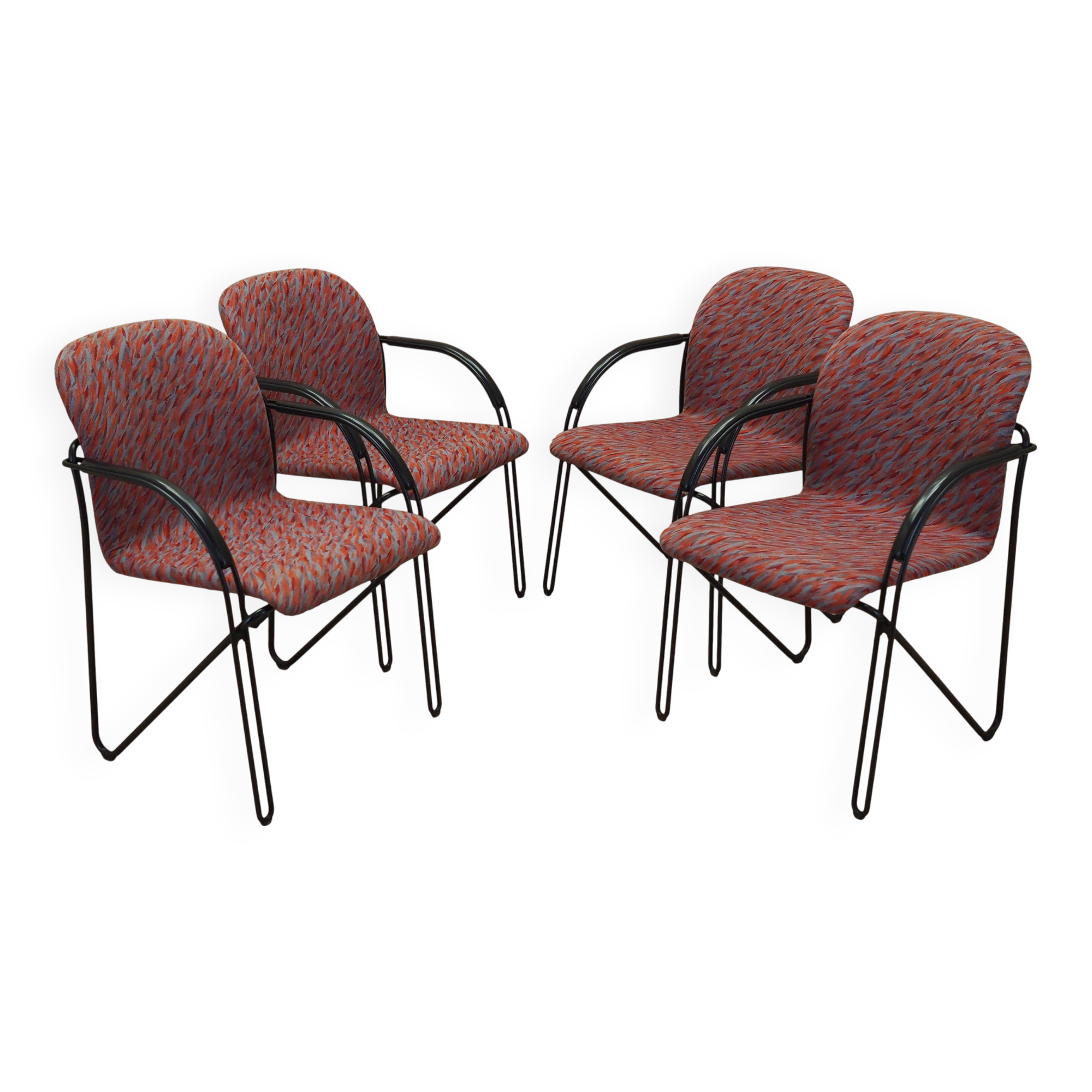 Set of four chairs, Italian design, 1980s, production: Italy