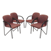 Ensemble de quatre chaises, design italien, années 1980, production : Italie