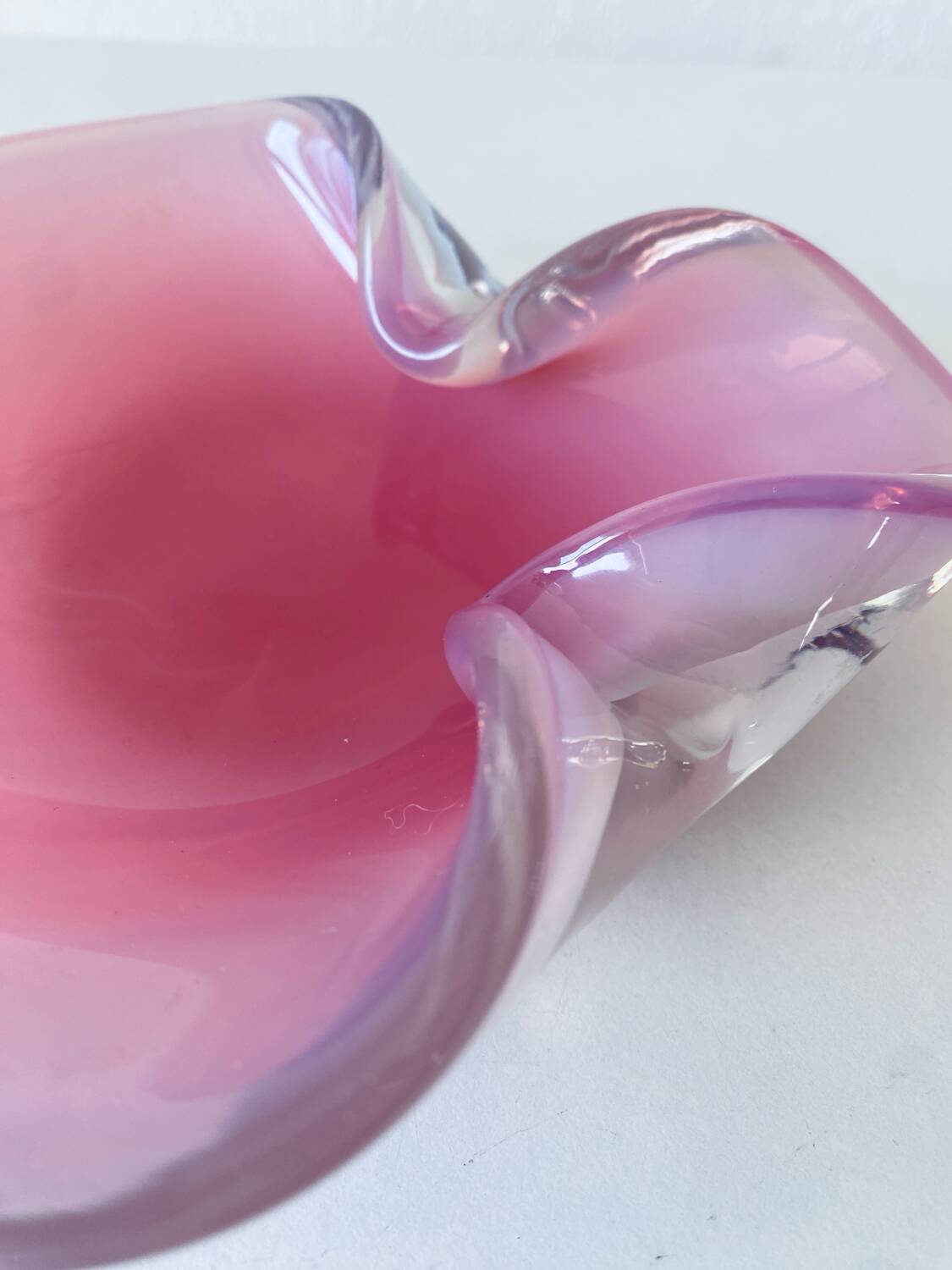 Large Murano pocket tray in opaline