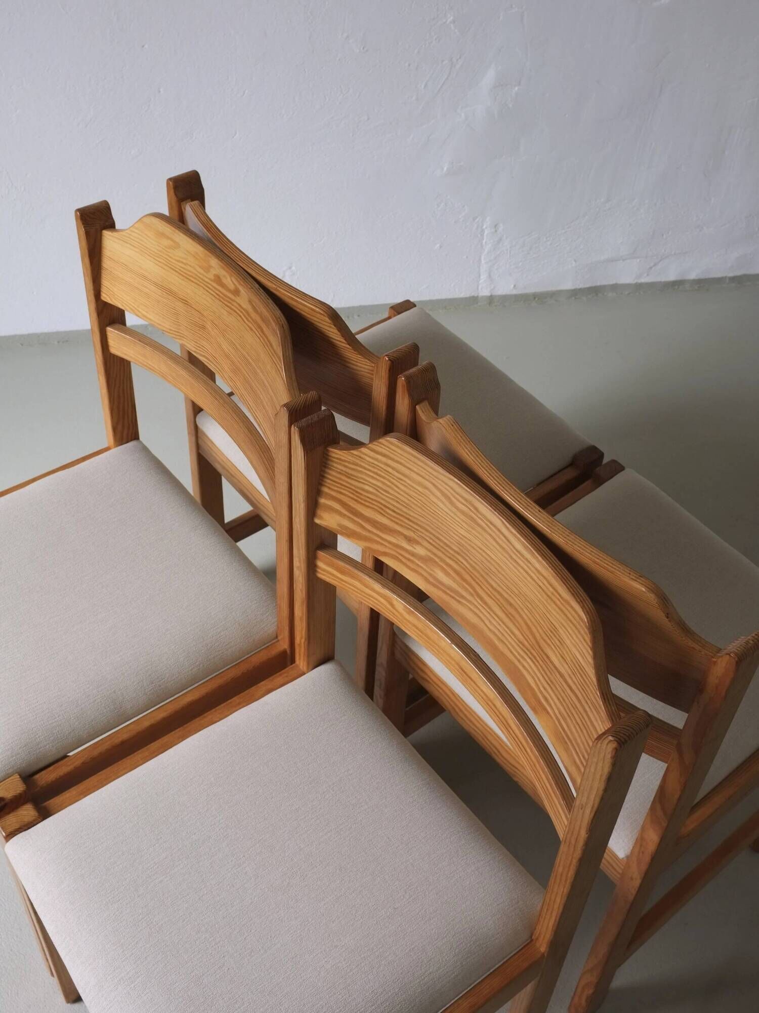 4 solid pine dining chairs | Sweden | 1960s