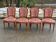 4 Louis XVI dining chairs in solid wood and pink velvet from the 20th century.