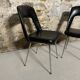 Set of 2 black designer chairs with metal legs – contemporary style