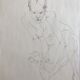 pencil sketch on paper by robert haisley, female body study, seated model
