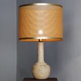 Grande lampe de table en travertin - Attribuée à la production Mannelli