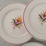 Old Earthenware Dinner Plates KG Lunéville Vintage Tulip Decor