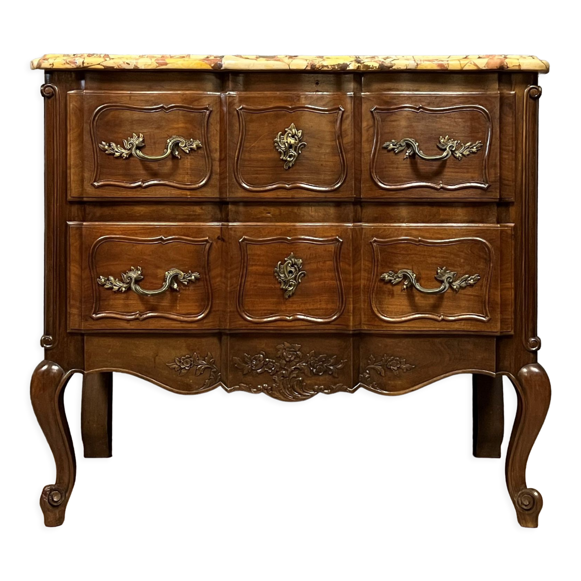 Woman chest of drawers style Louis XV in walnut circa 1880-1900