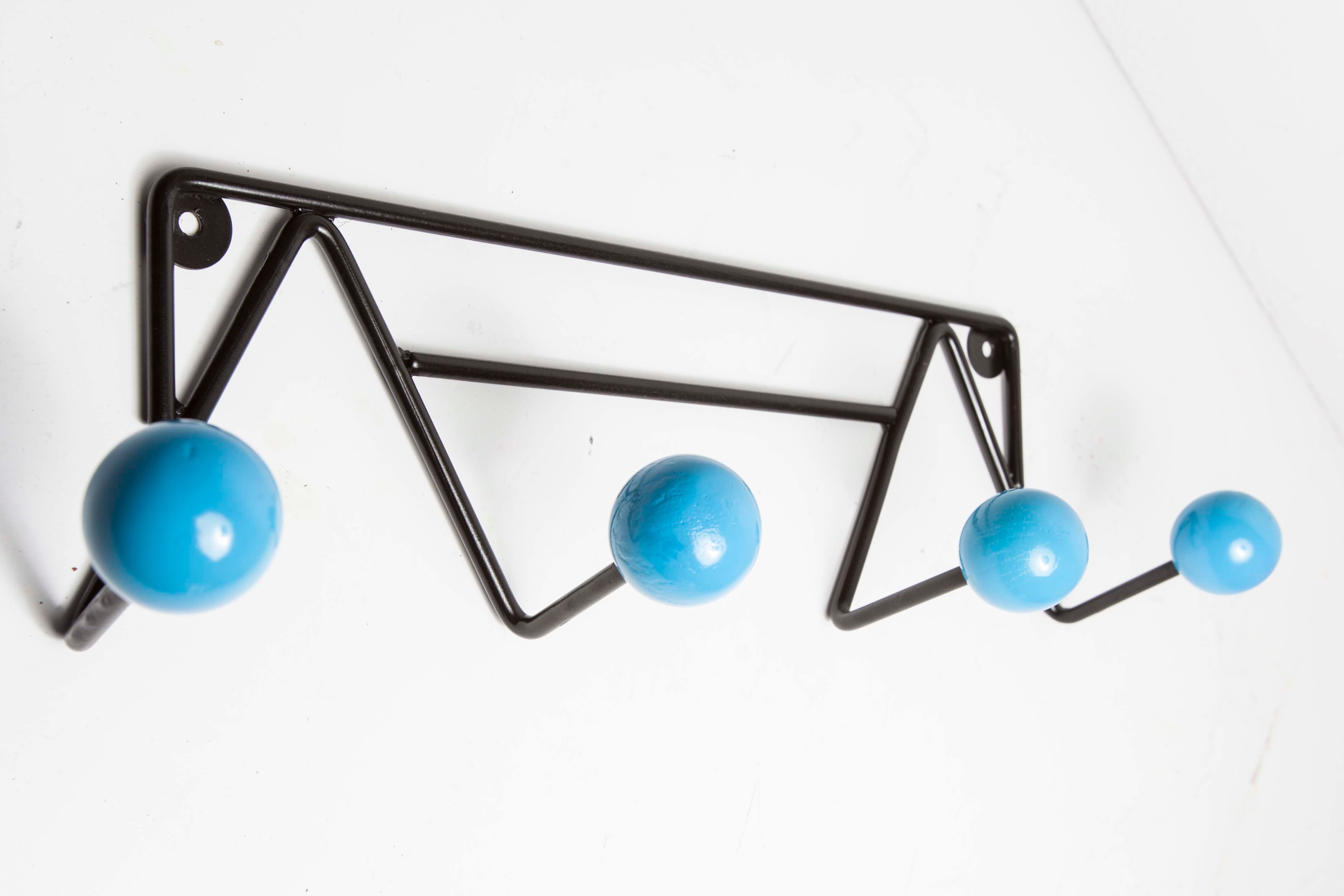 Door 4 peg coat restored blue balls