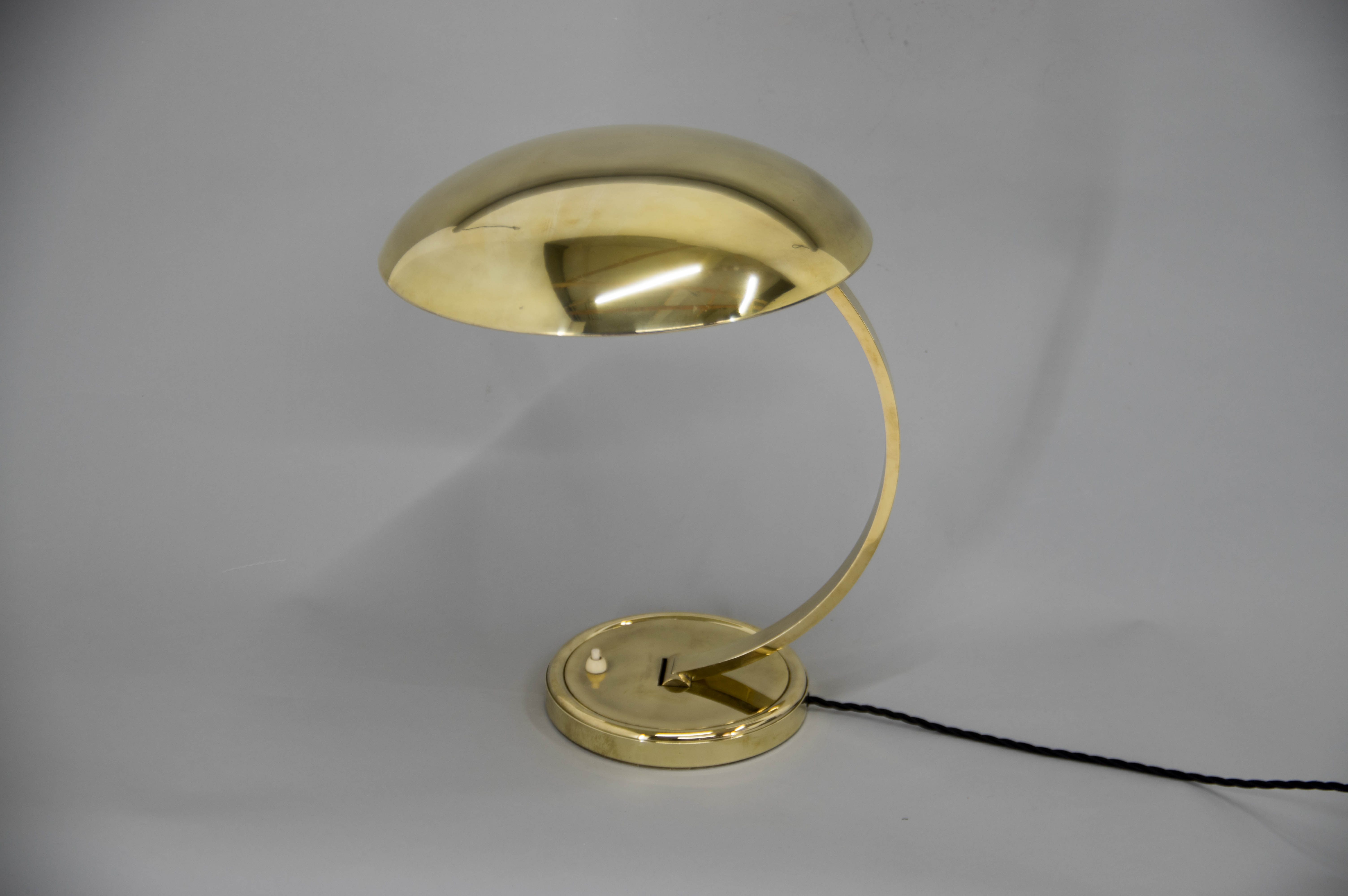 Egon hillebrand brass table lamp, 1960s, restored