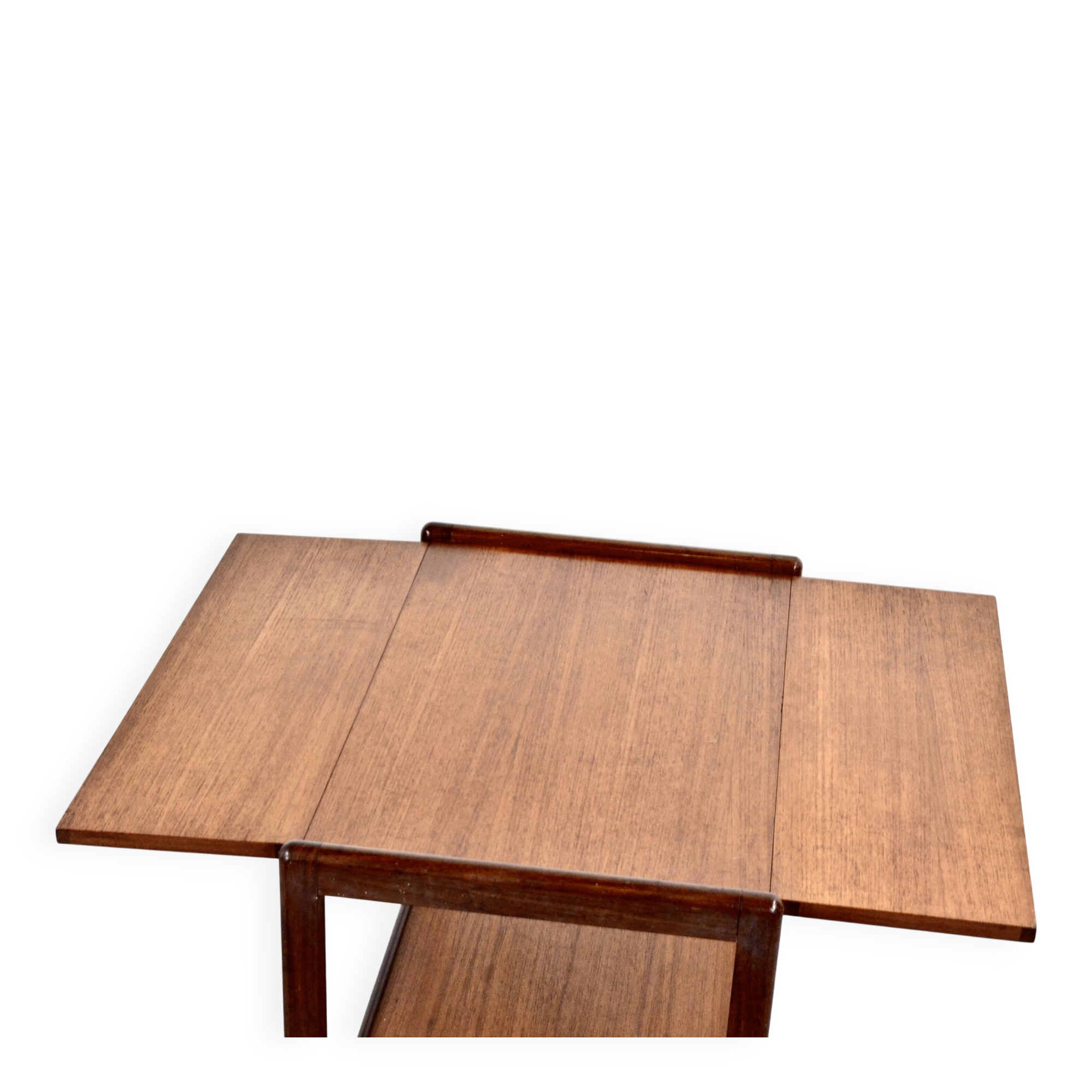 Midcentury Fold Up Drinks Trolley / Hostess In Teak.