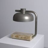 Travertine and chromed metal table lamp by Paolo Salvi, 1960s