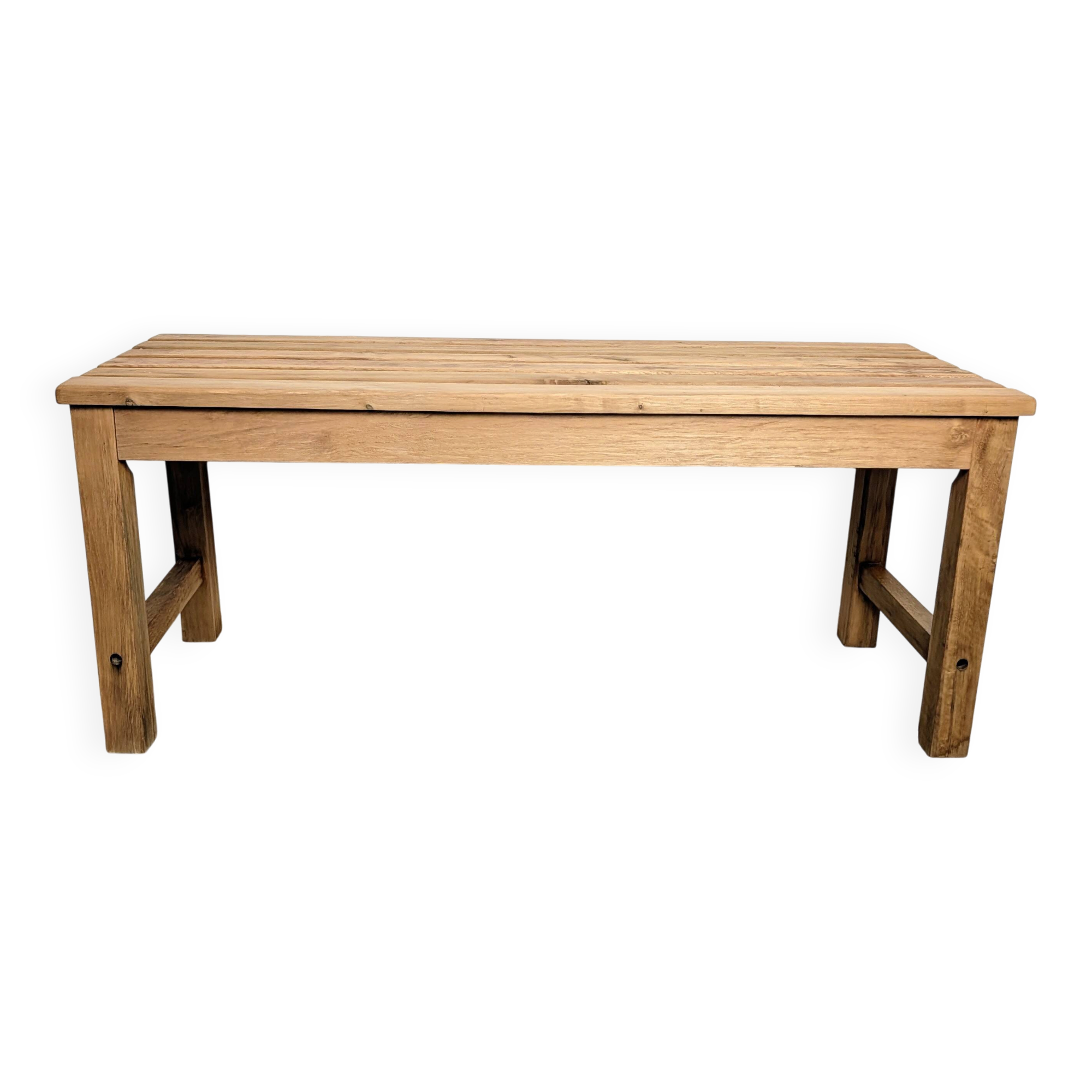 Slatted wooden bench