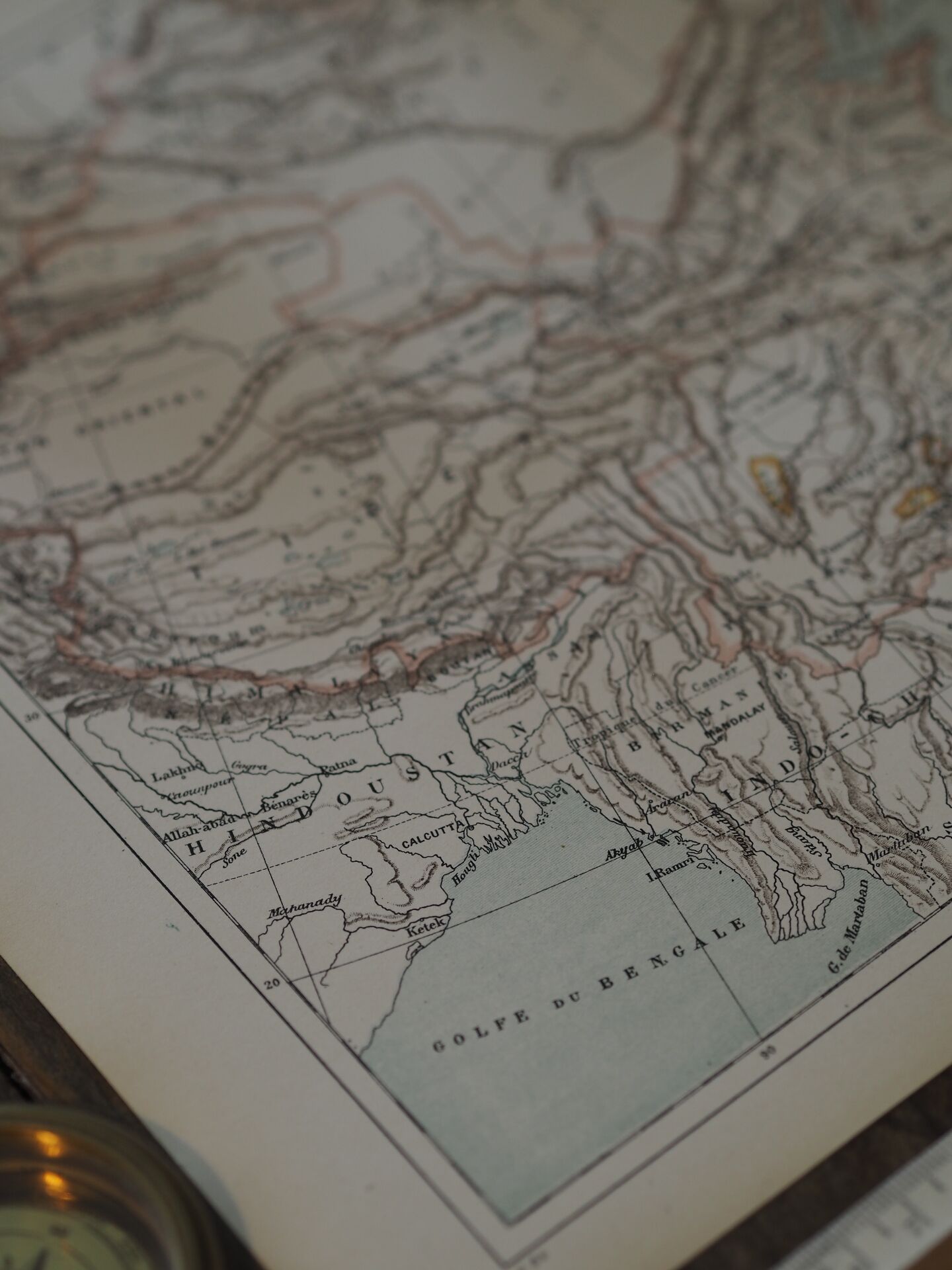 Japan and China, old map 1887 – Vintage geographical map.