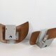 Pair of wood and glass wall lights from the 80s.