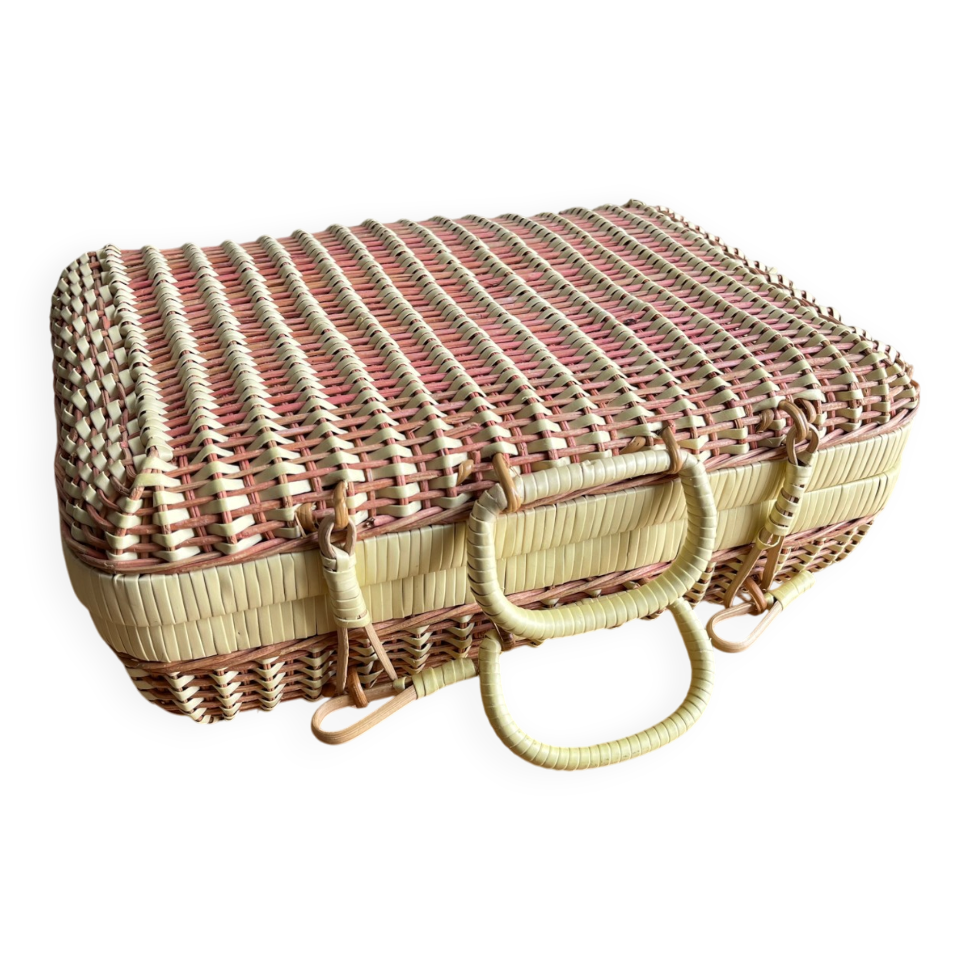 Vintage wicker suitcase