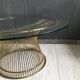 Table basse design en verre et métal doré (80cm)